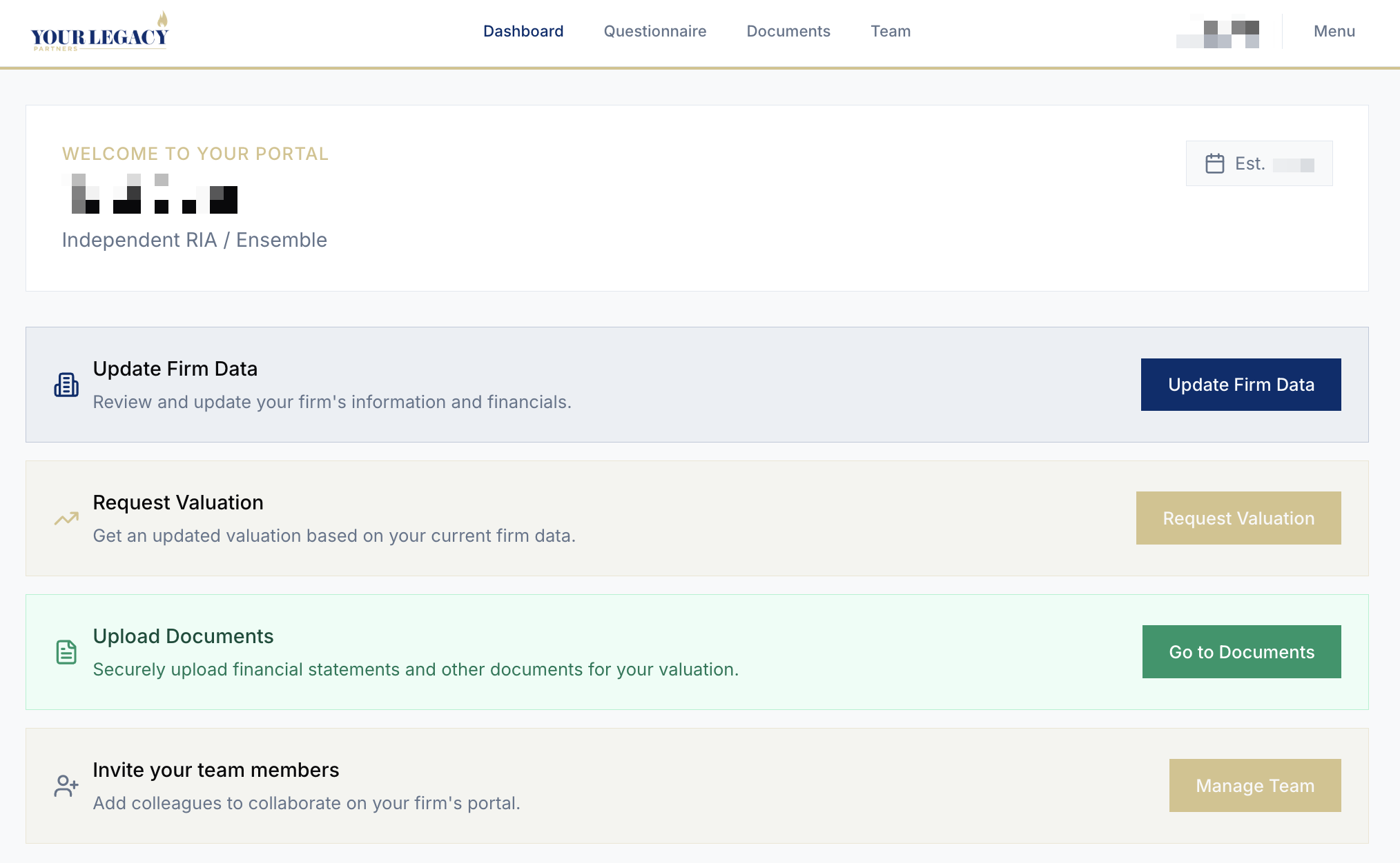 YLP client-facing portal for onboarding and document upload